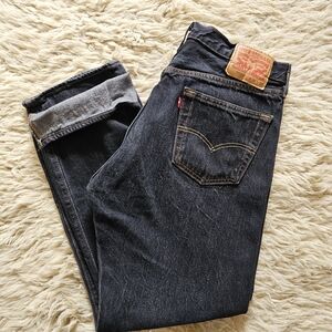 Levi 501 Button Fly Dark Wash 36x32 Like New